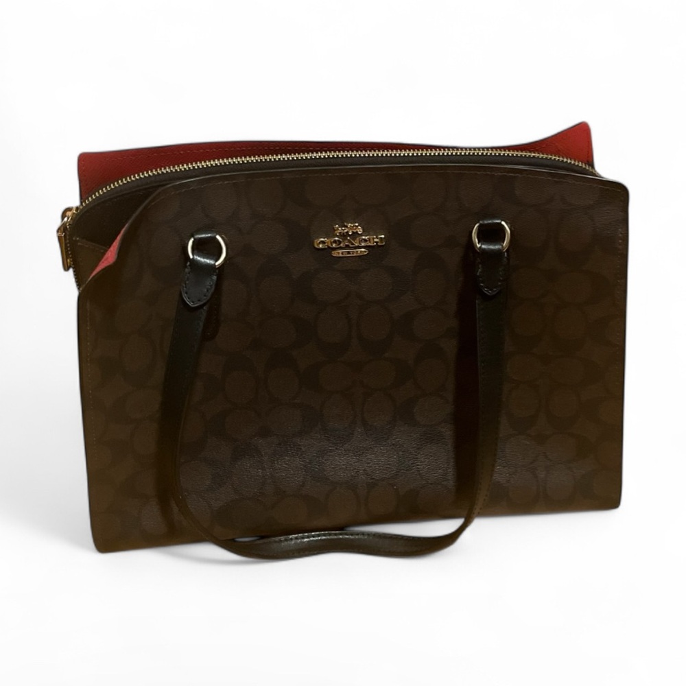 Brown and Red Handbag